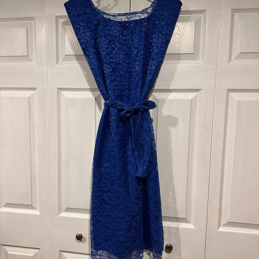 Vintage 80’s blue lace dress with shoulder pads